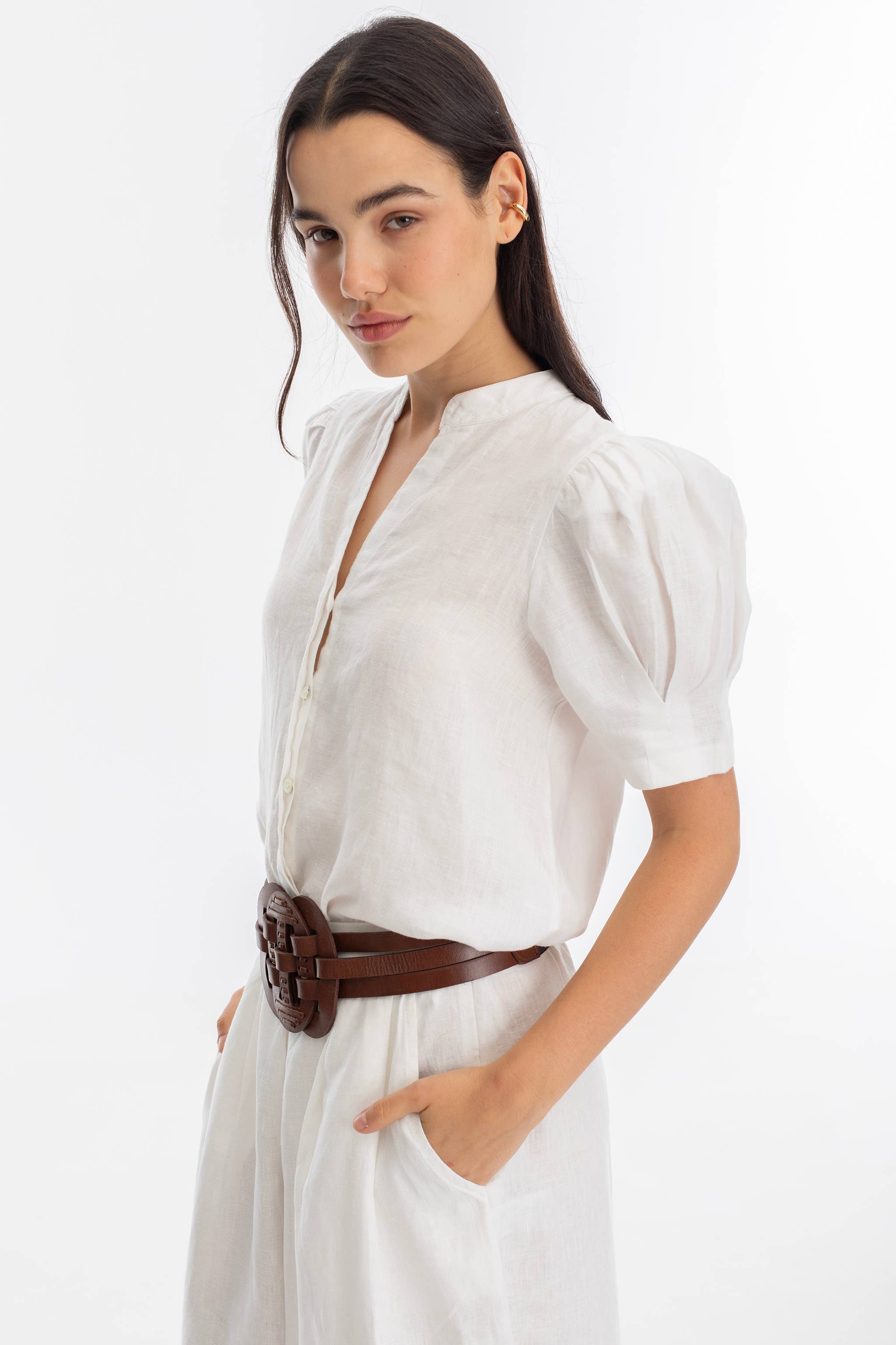 Helena Leather Belt - Brown