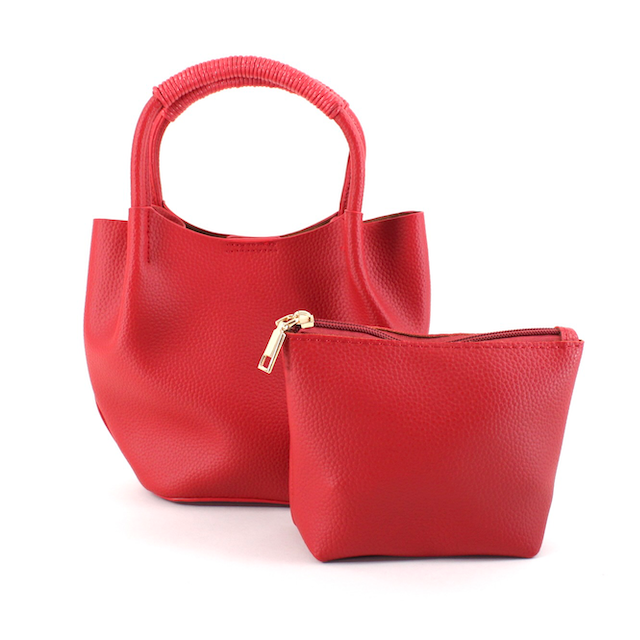 Small Tote Crossbody Bag w/Cosmetic Pouch