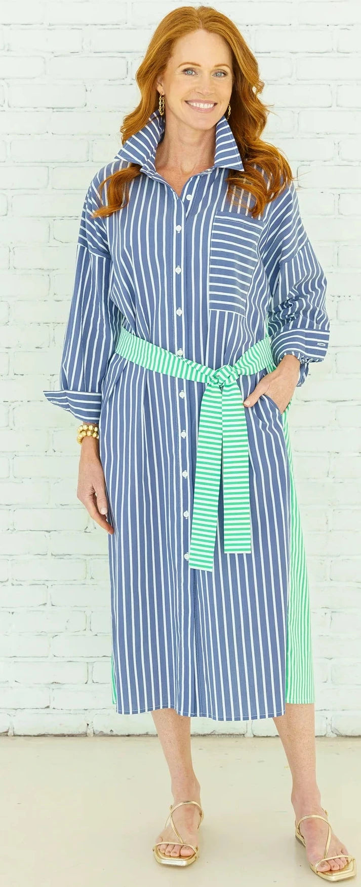 Libby Dress - Navy Stripe