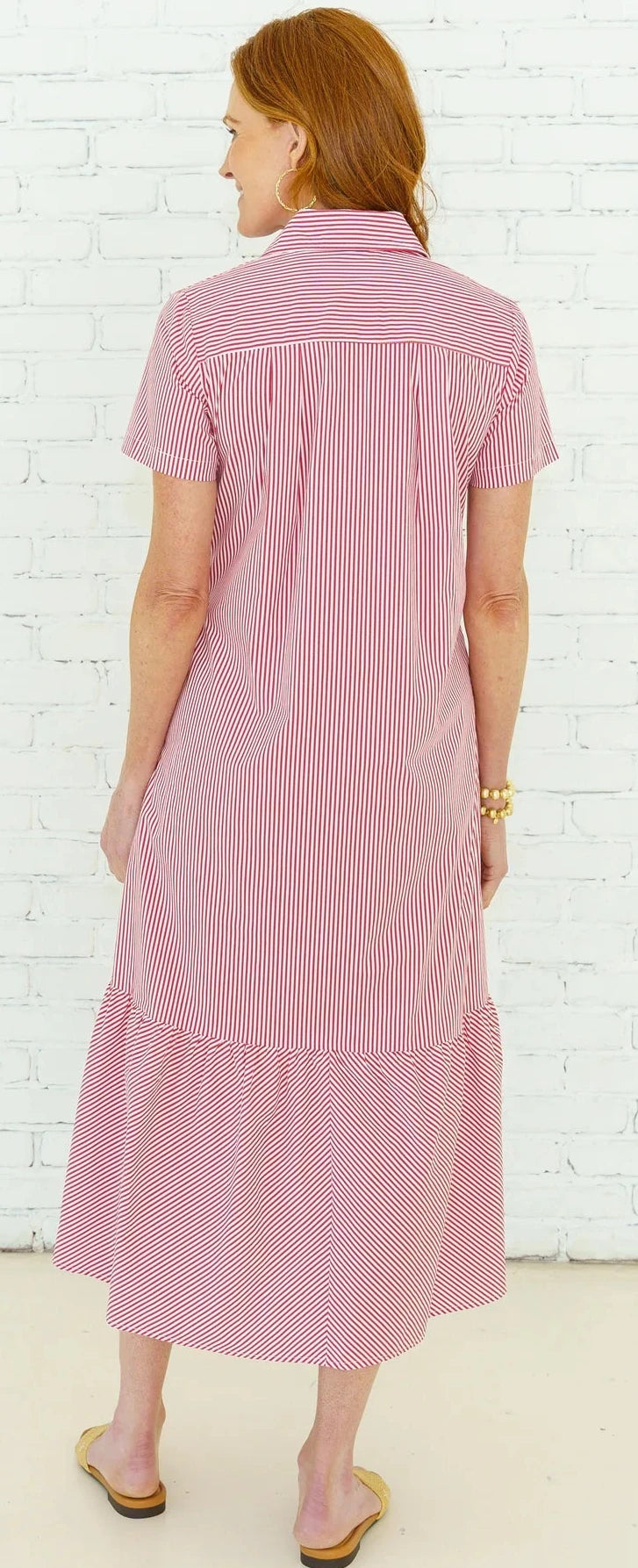 Maddie Dress - Red Stripe