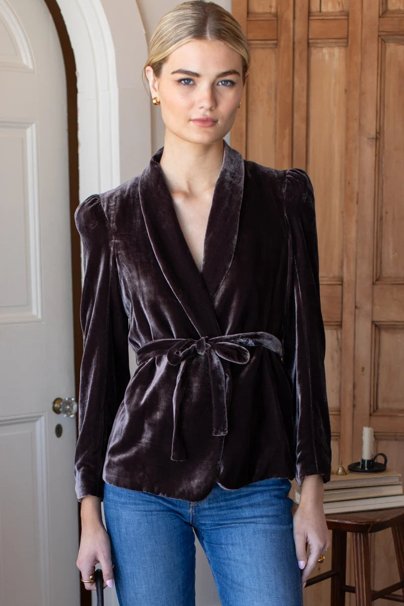 Paris Jacket- Mahogany Silk Velvet