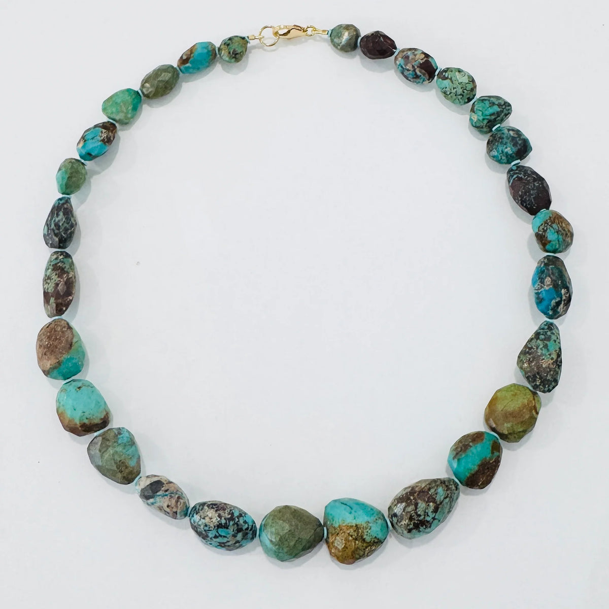 Faceted Turquoise Nugget Necklace