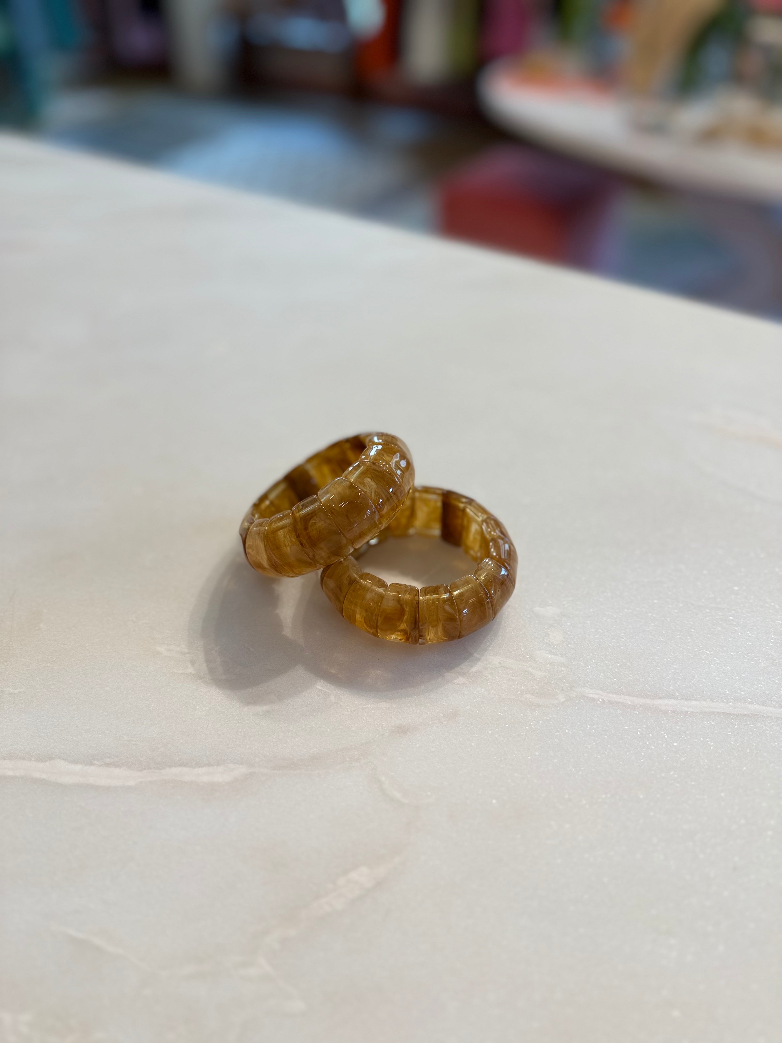Caramel Marble Stretch Bangle