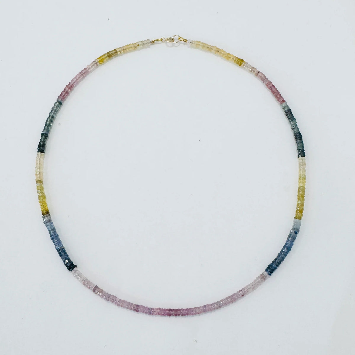 Lavender Shaded Sapphire Heishi Necklace