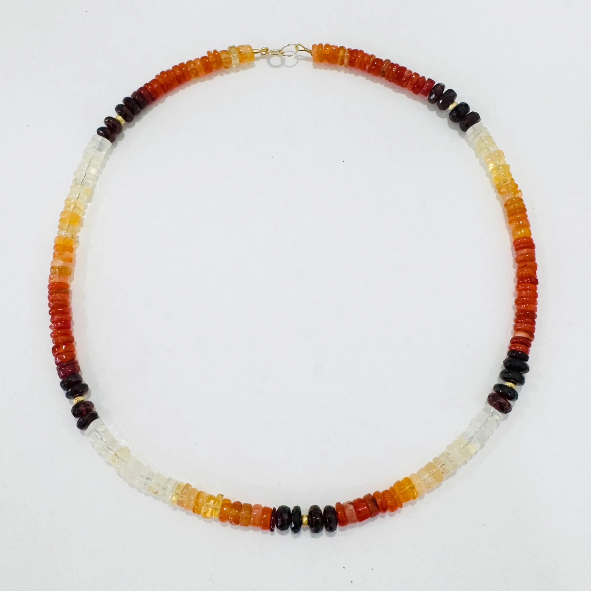 Shaded Fire Opal and Garnet Necklace