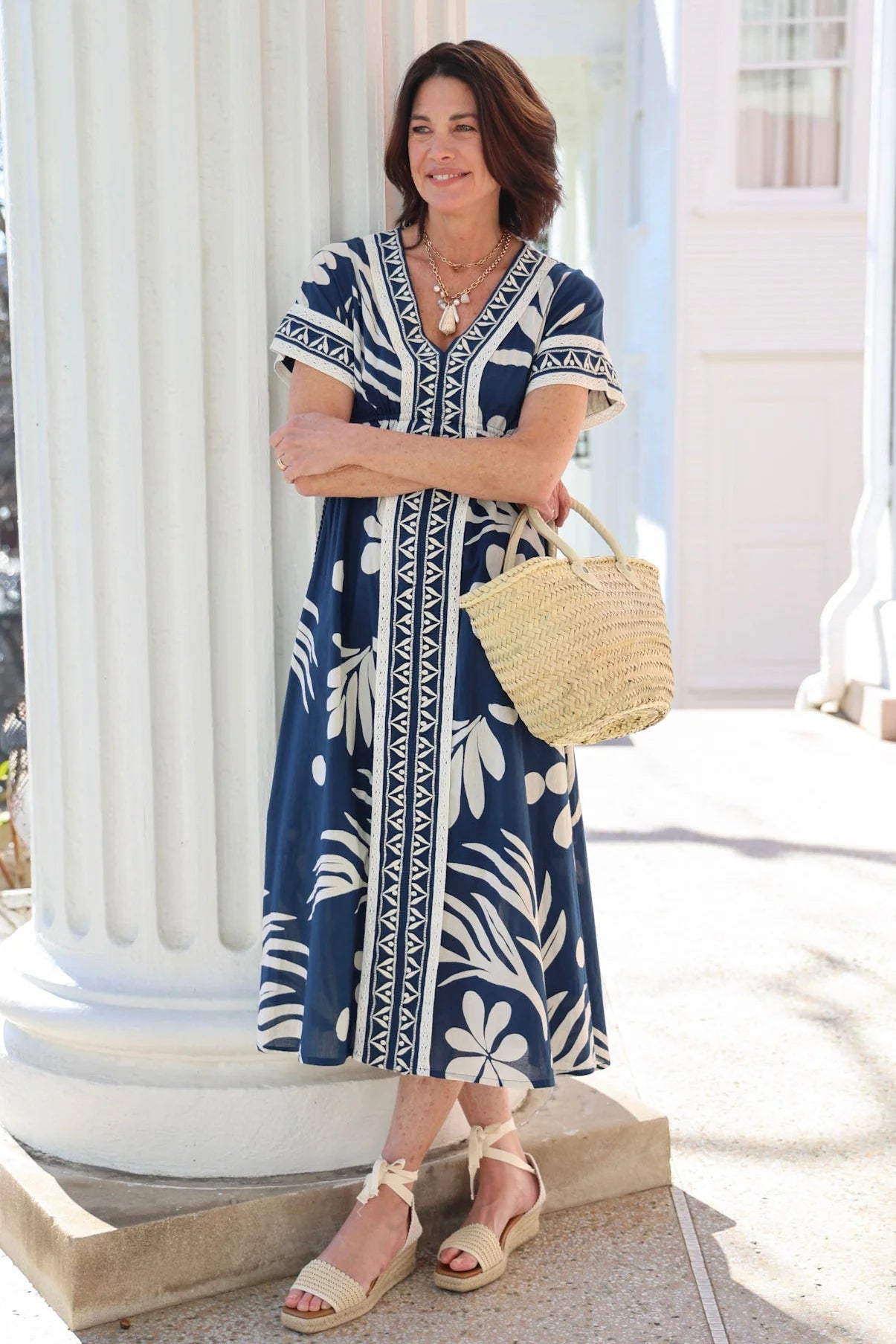 Cora Caftan in Deep Lapis