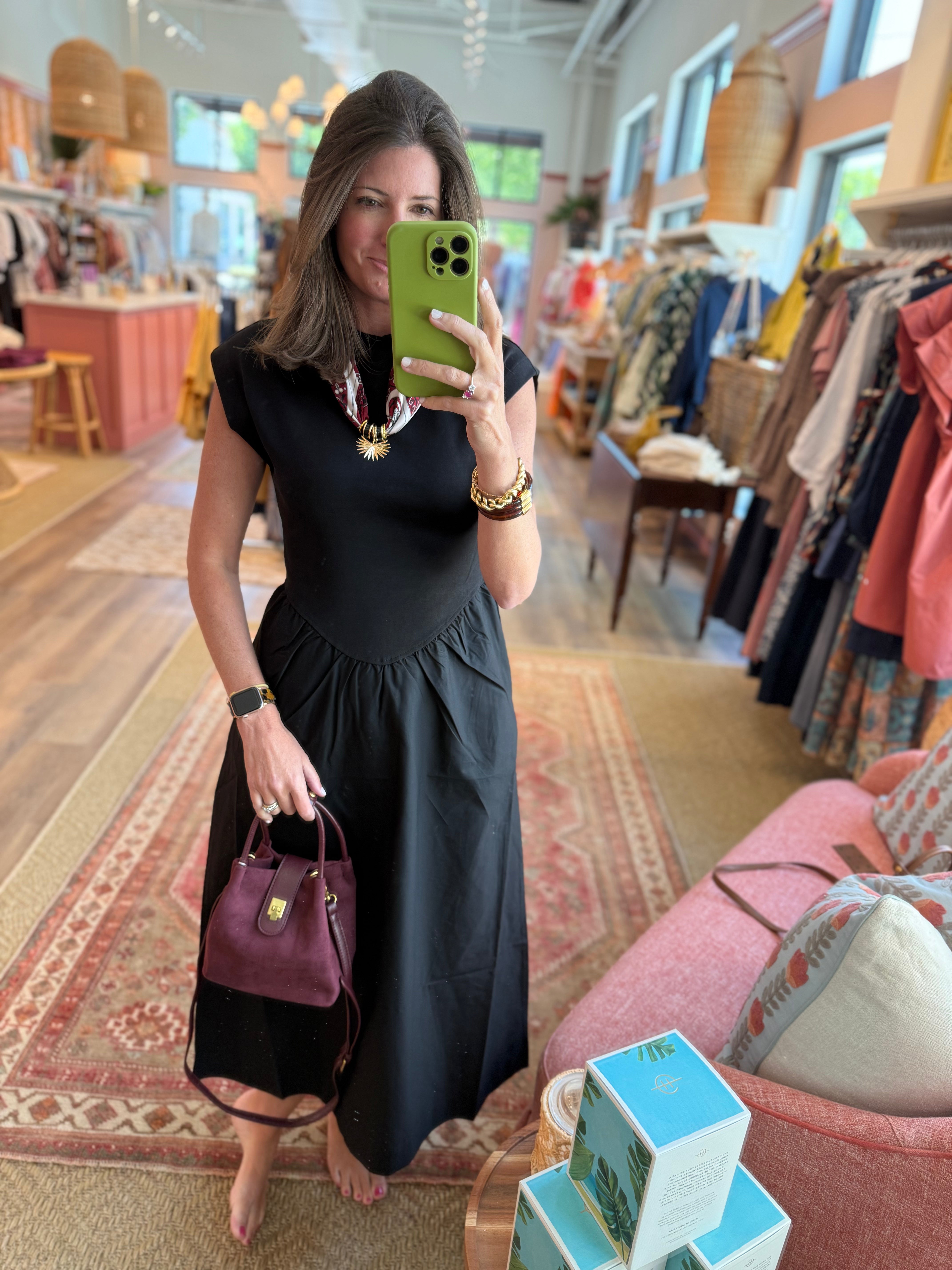 Mixed Media Sleeveless Dress
