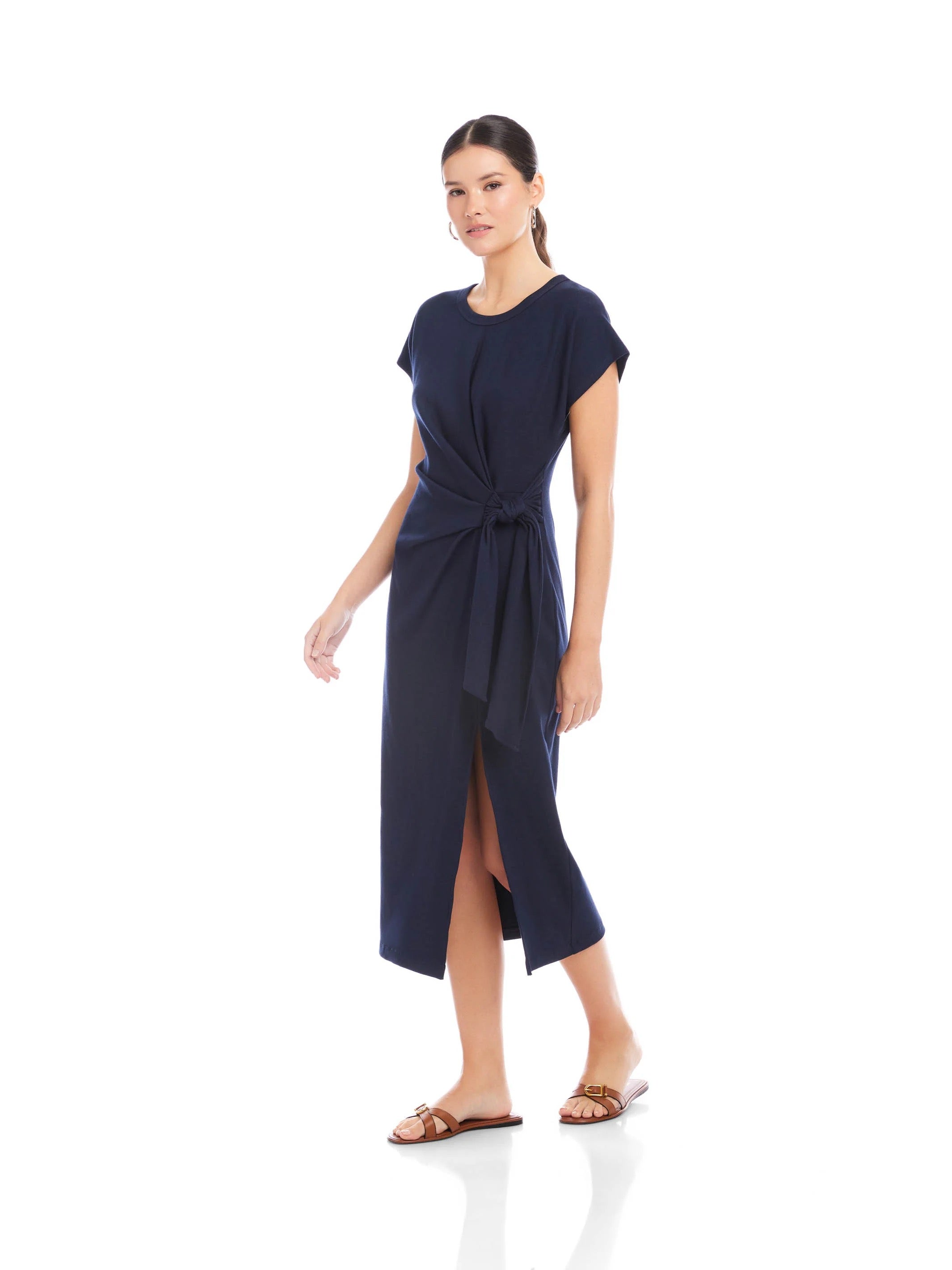 MARISSA SIDE-KNOT MIDI DRESS