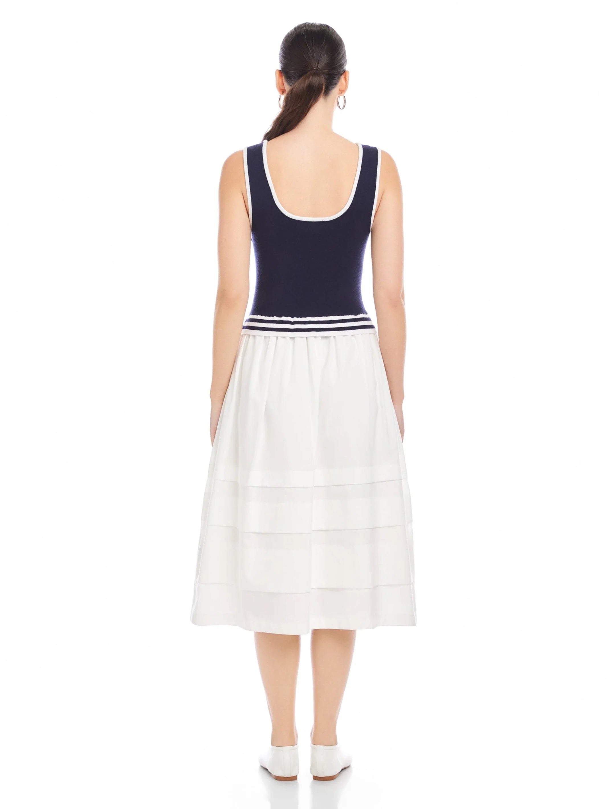 THEA CONTRAST MIDI DRESS