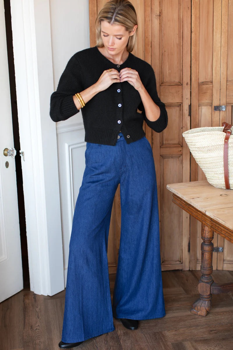 TULIP TROUSER - INDIGO HEMP ORGANIC