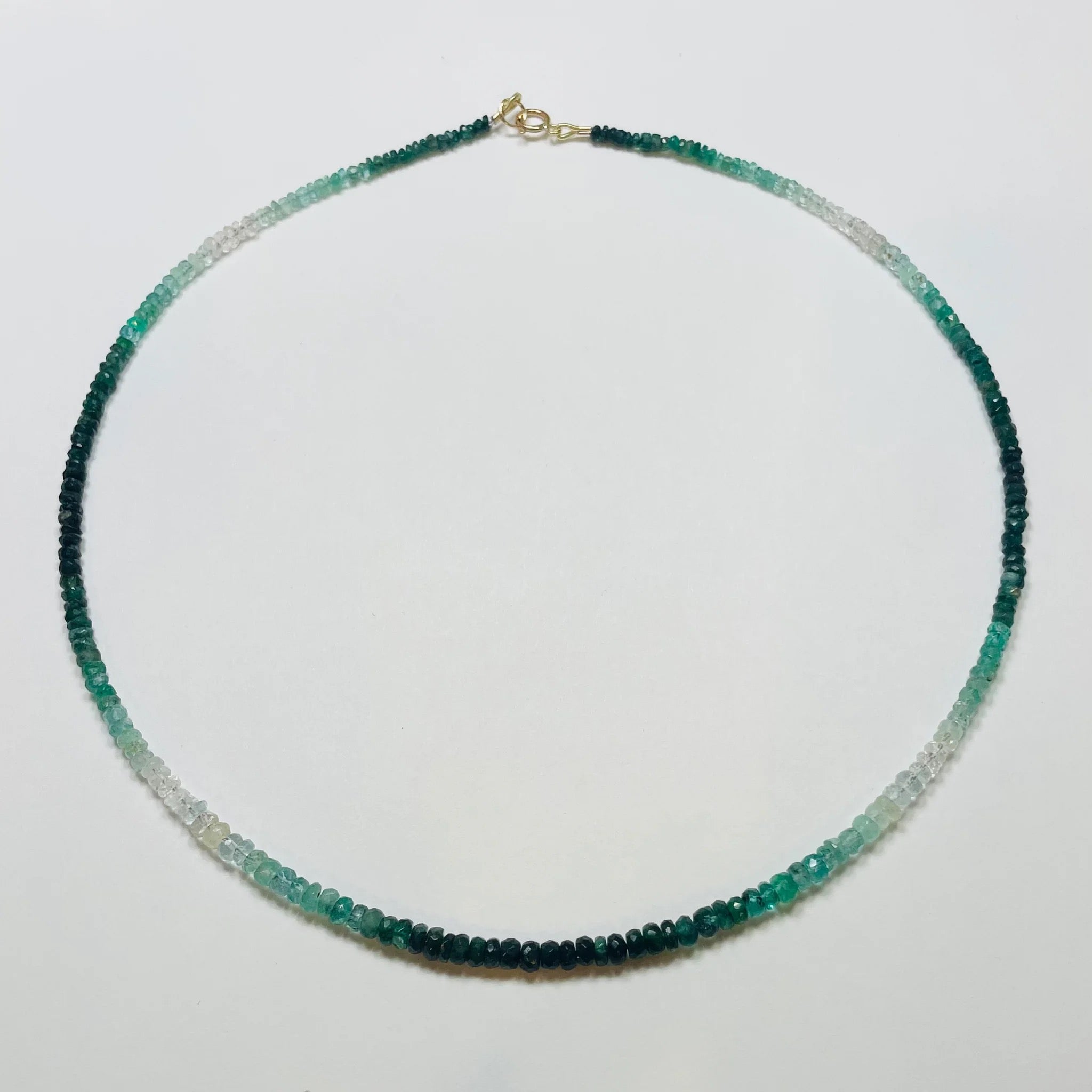 Shaded Emerald Heishi Cut Necklace