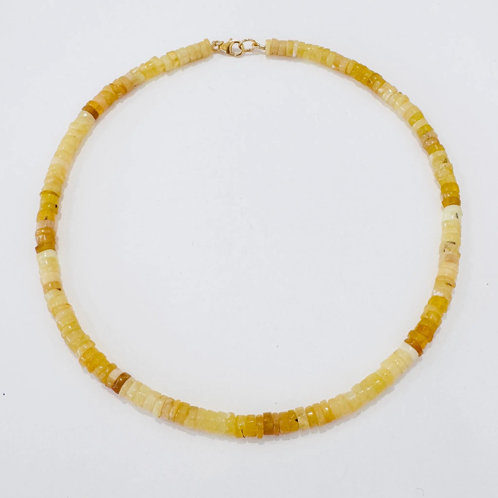 Shaded Yellow Opal Heishi Cut Candy Necklace