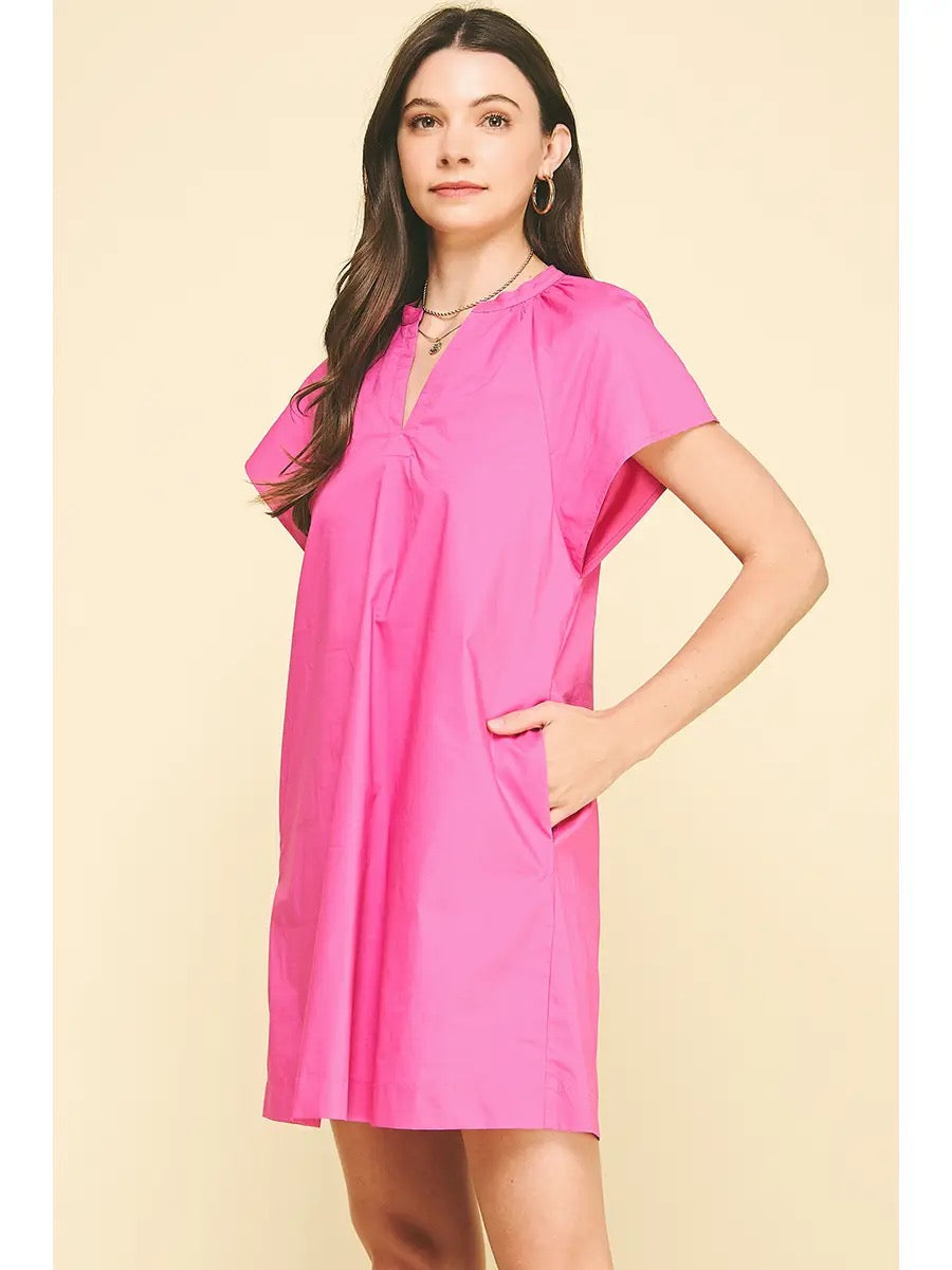 V-Neck Tunic Mini Dress