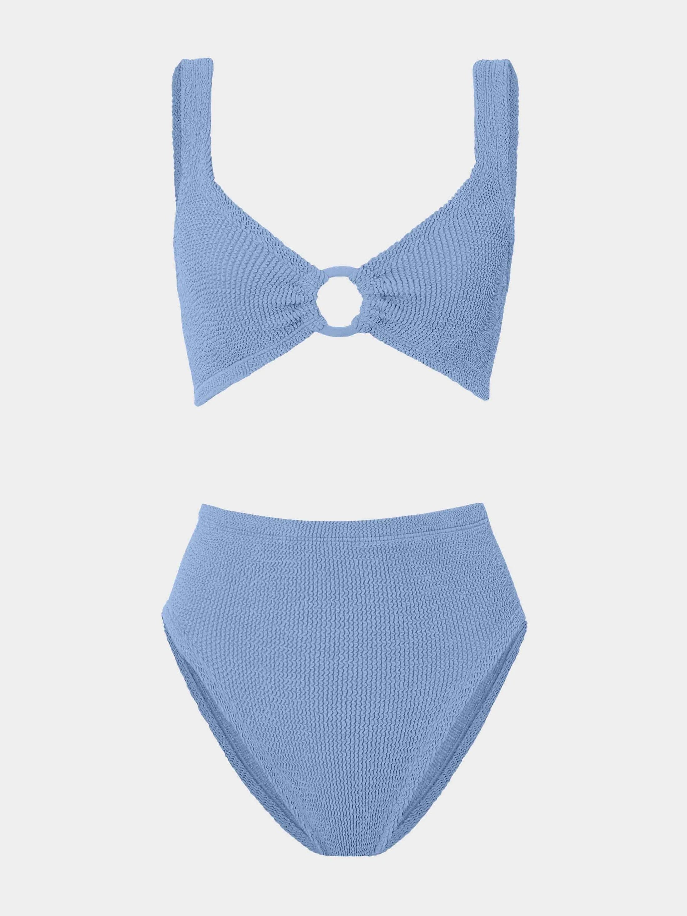 Nadine Bikini With Tonal Hoops Cornflower