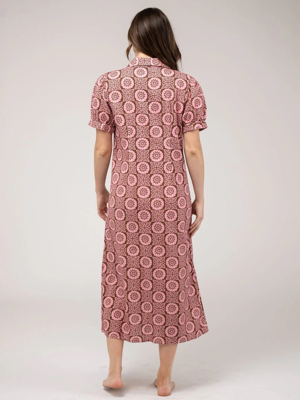 The Kris Dress | Pink Flower Check