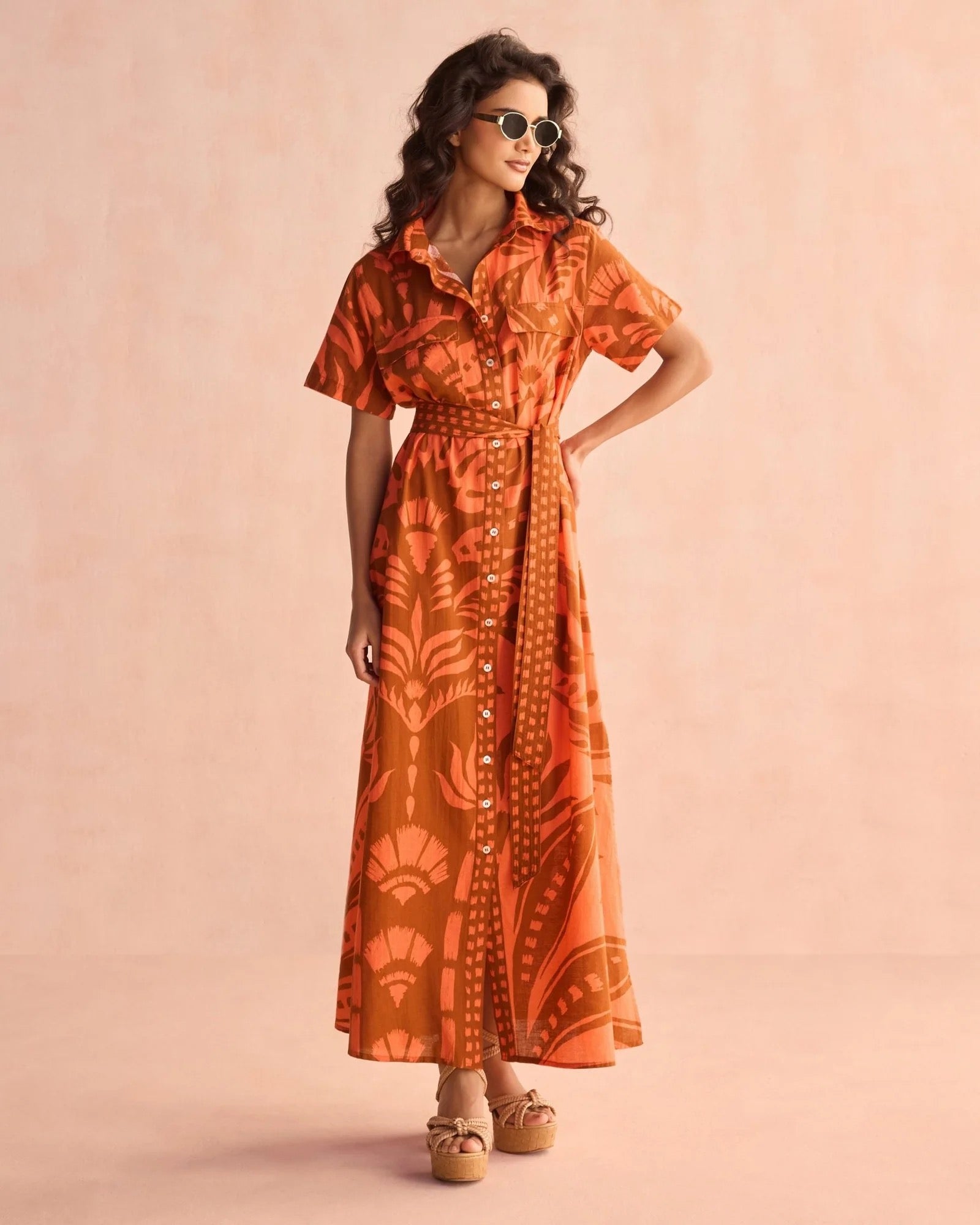 Amira Shirt Dress Naia Terracotta