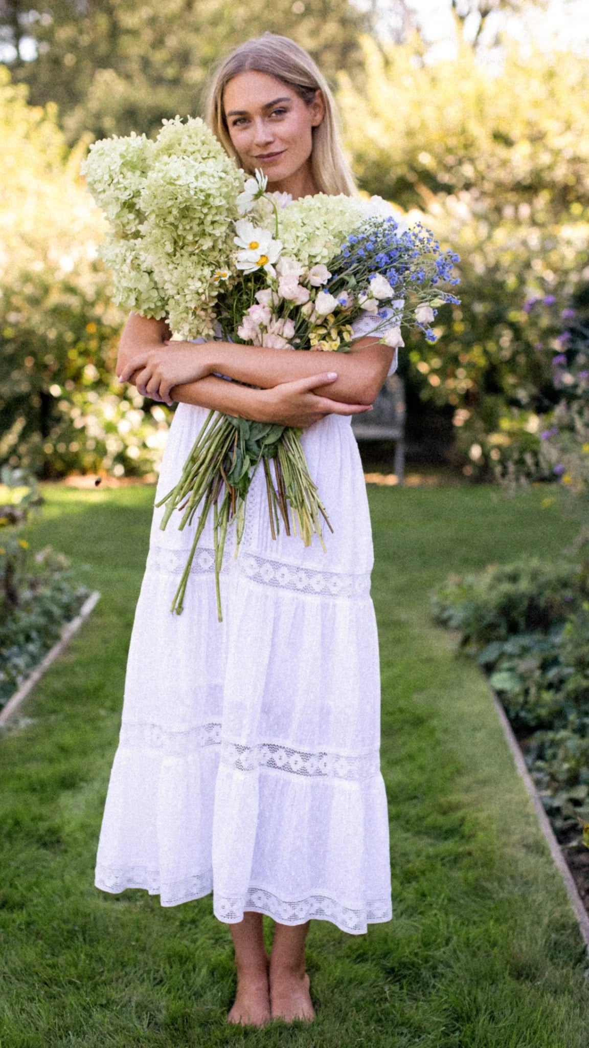 Eve Dress- White Dobby