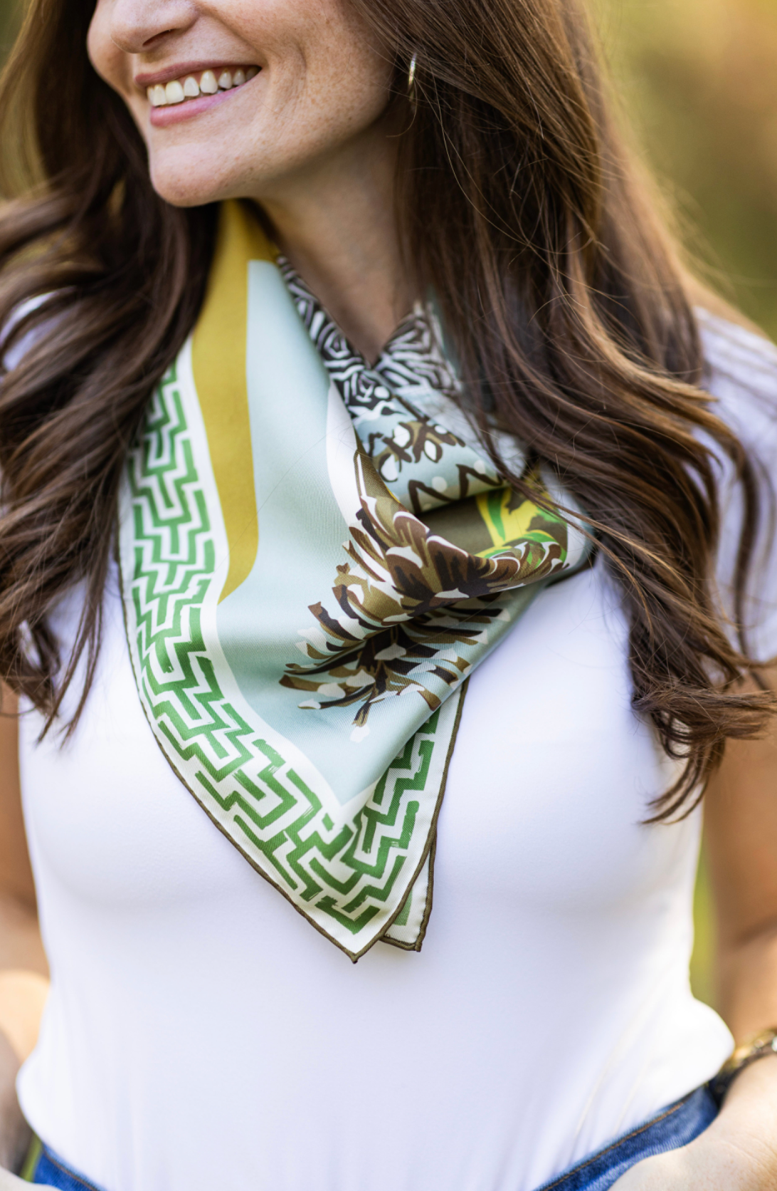 Gold Quail Pair - Double-Sided Silk Scarf
