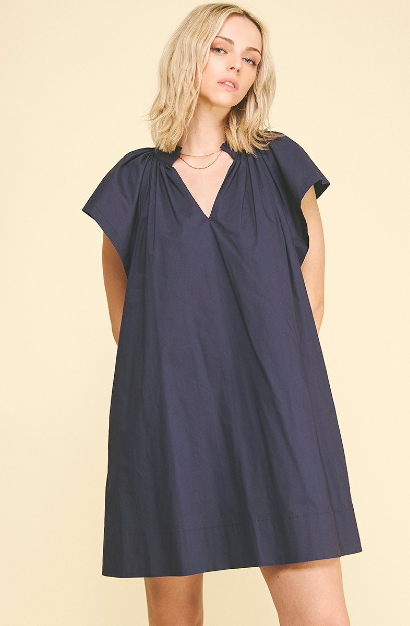 RUFFLE DETAILED TUNIC MINI DRESS