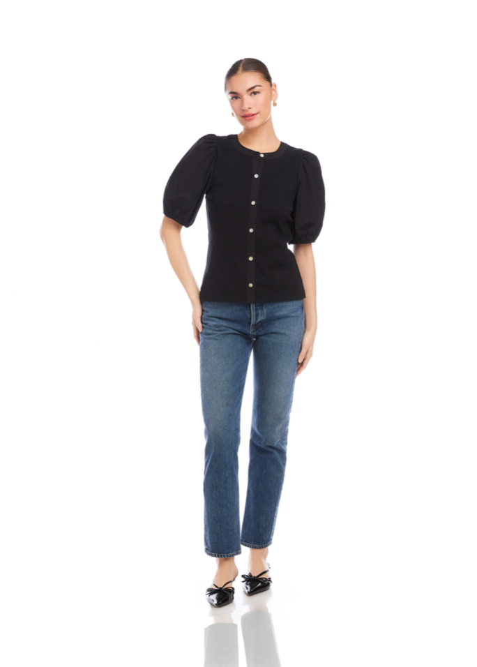 TERRYN CONTRAST SHORT SLEEVE TOP