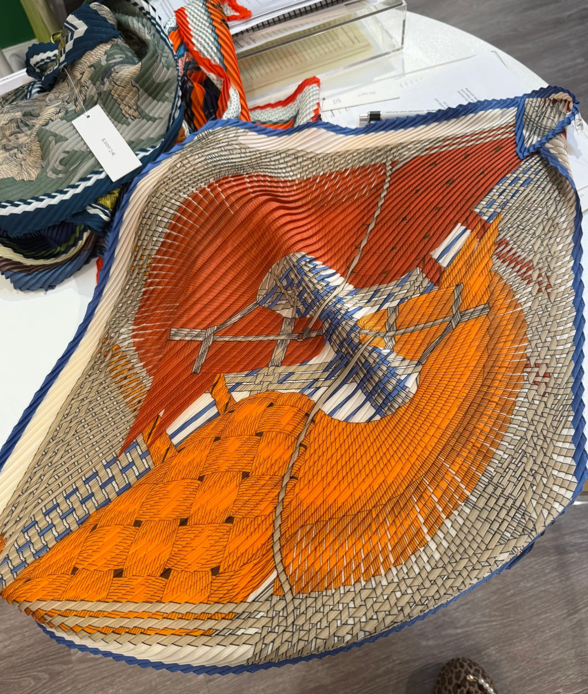 Petit Plissé Scarf- Orange Mix