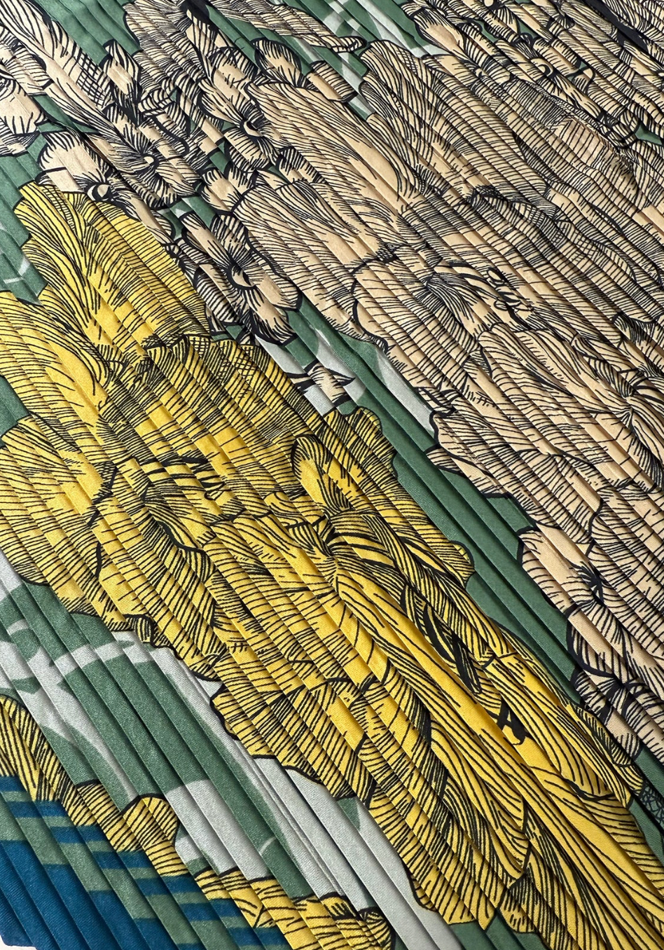 Petit Plissé Scarf- Teal Mix