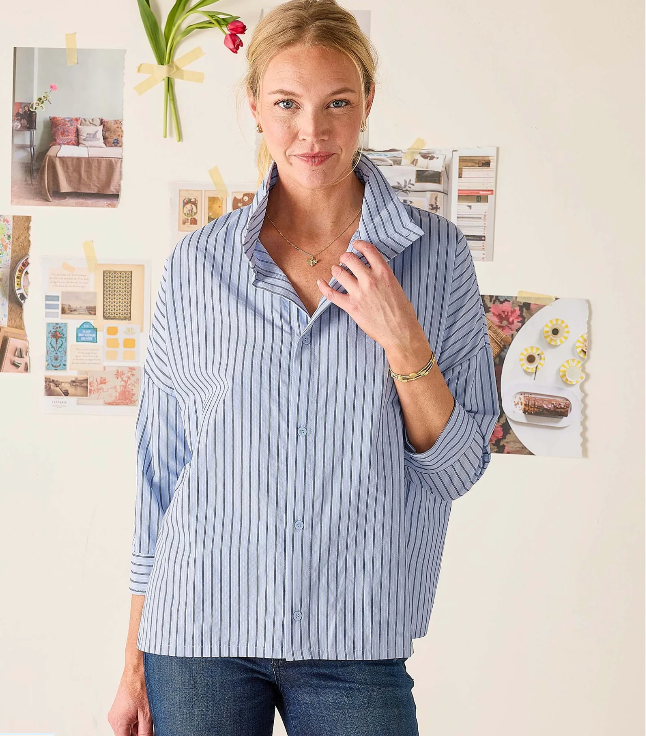 Mersea Emerson Top - Blue Double Stripe