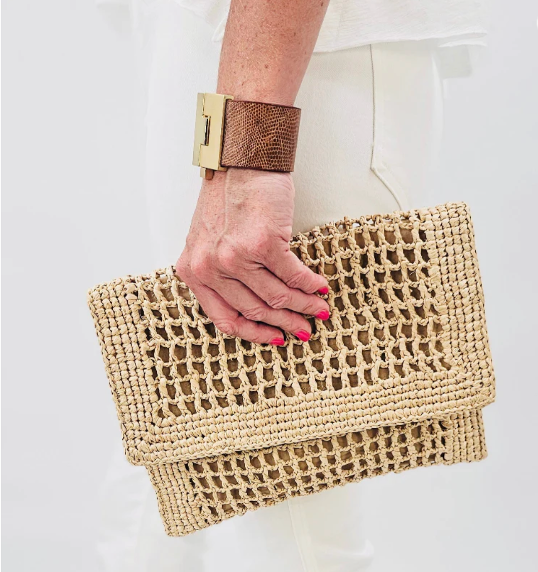 Baldiz Capri Raffia Clutch