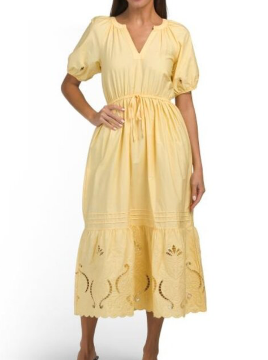 Eyelet Detail Midi dress