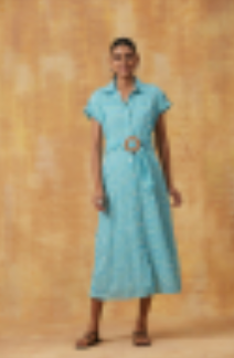 Catherine Midi Dress- Asahi Blue