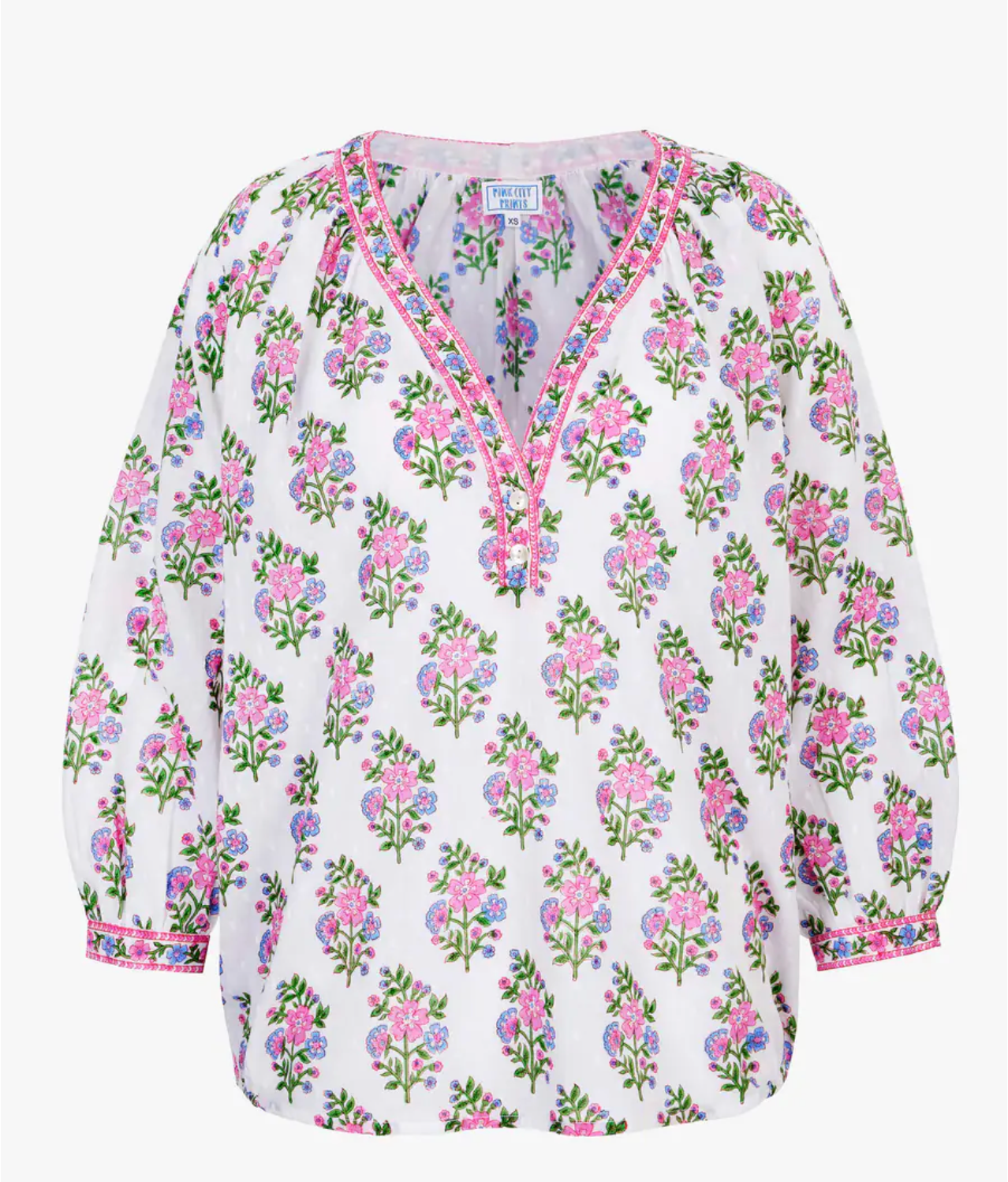 Schiffli Folk Posey Boho Blouse