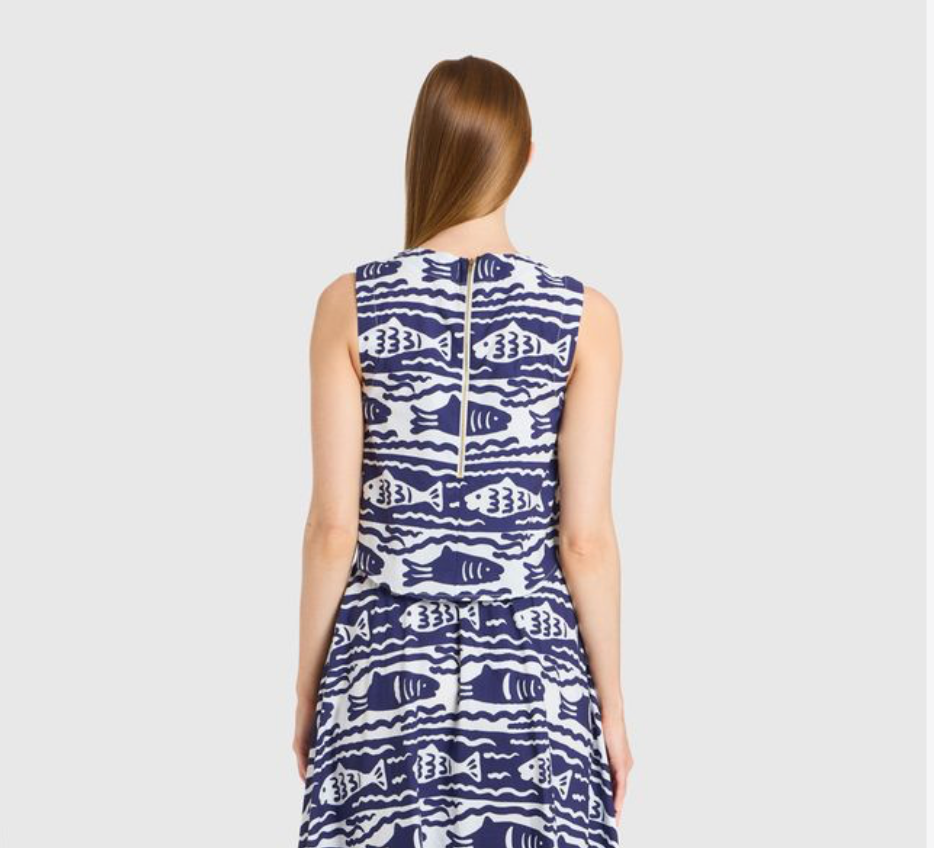 Fish Print Top