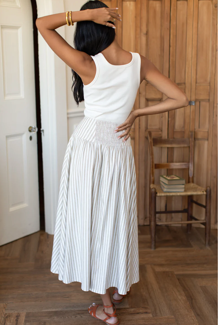 Elina Skirt - Almond Stripe