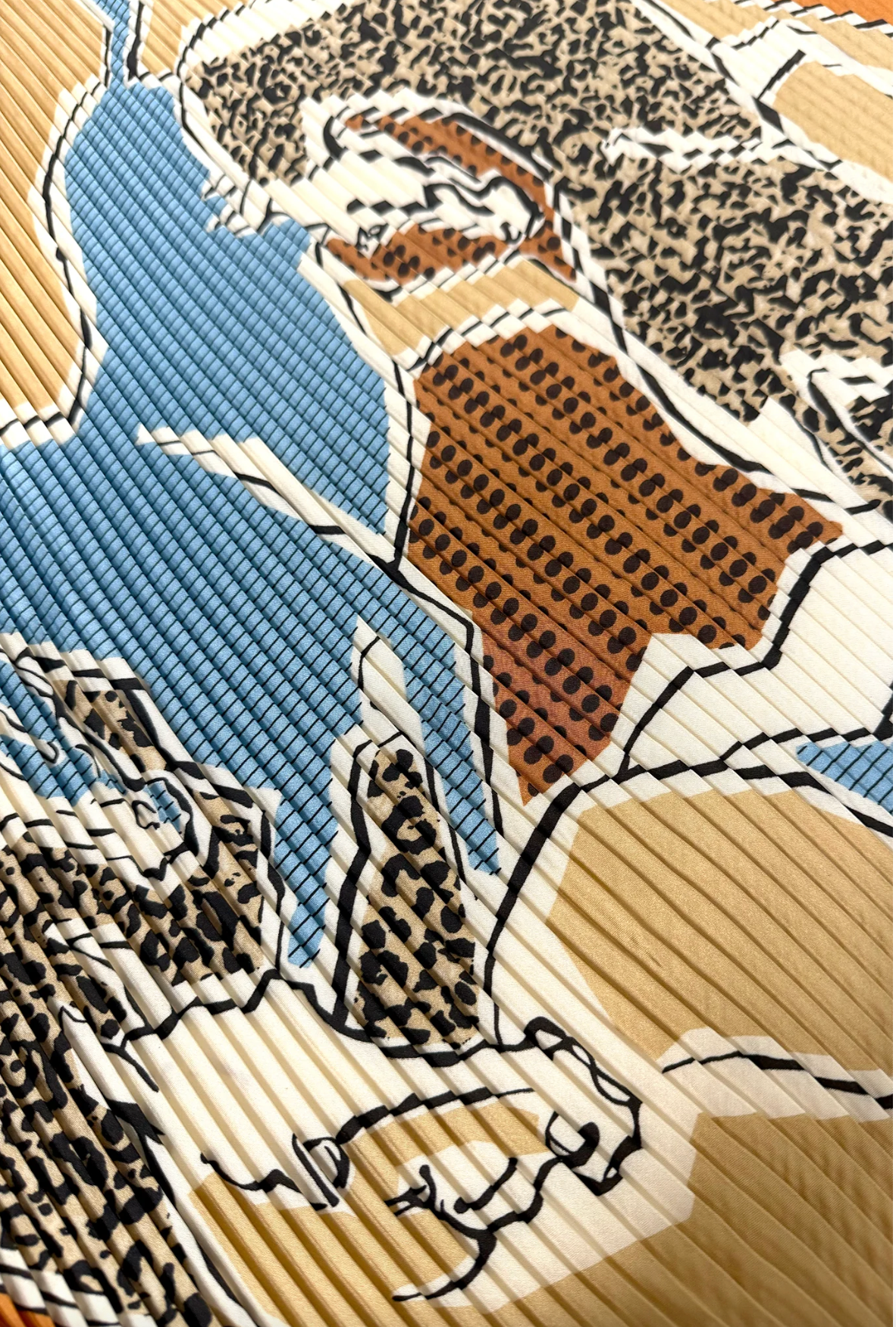 Petit Plisse Scarf - Camel Mix