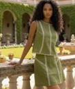 Olive Stitched Skirt