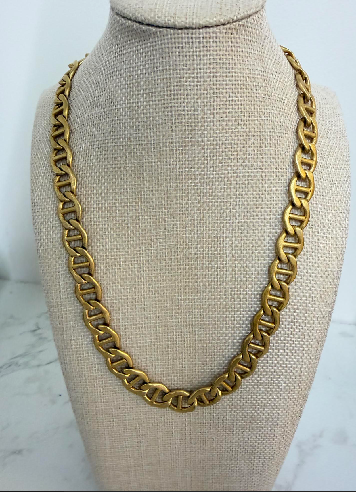 Gold Link Choker Chain Necklace