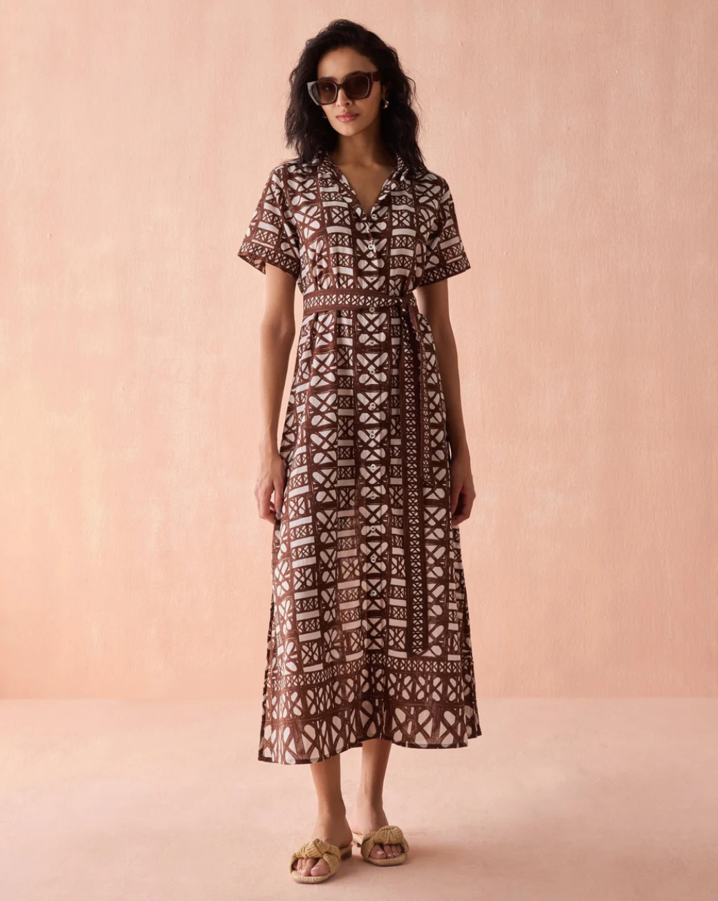 Amira Brown Shirtdress