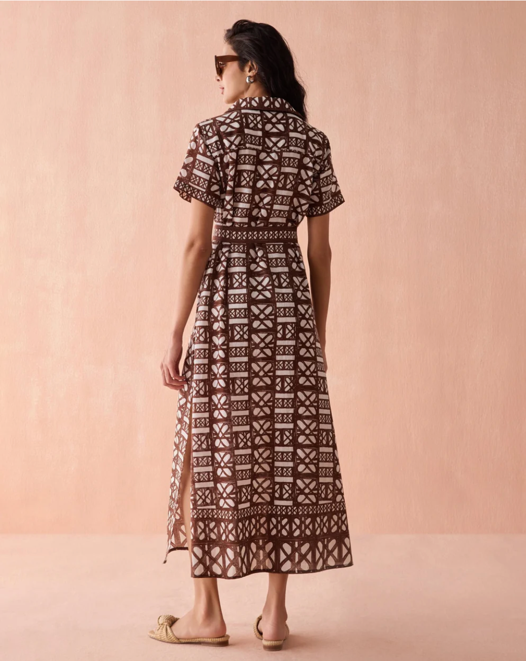 Amira Brown Shirtdress