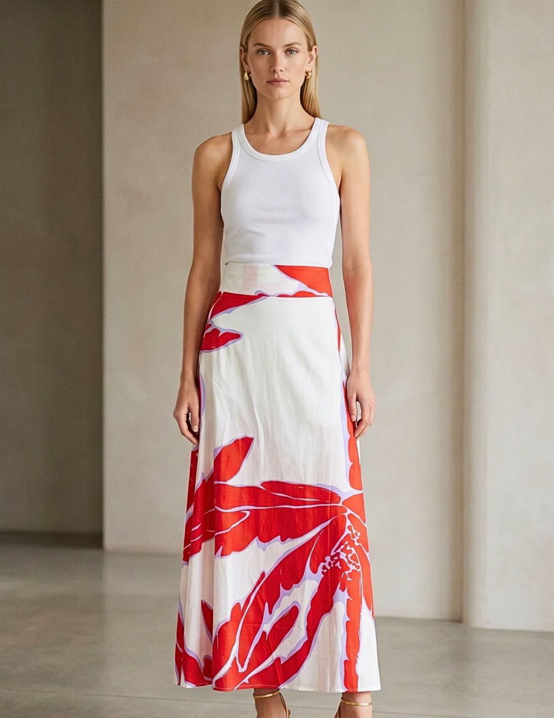 Willow A-Line Cotton Maxi Skirt