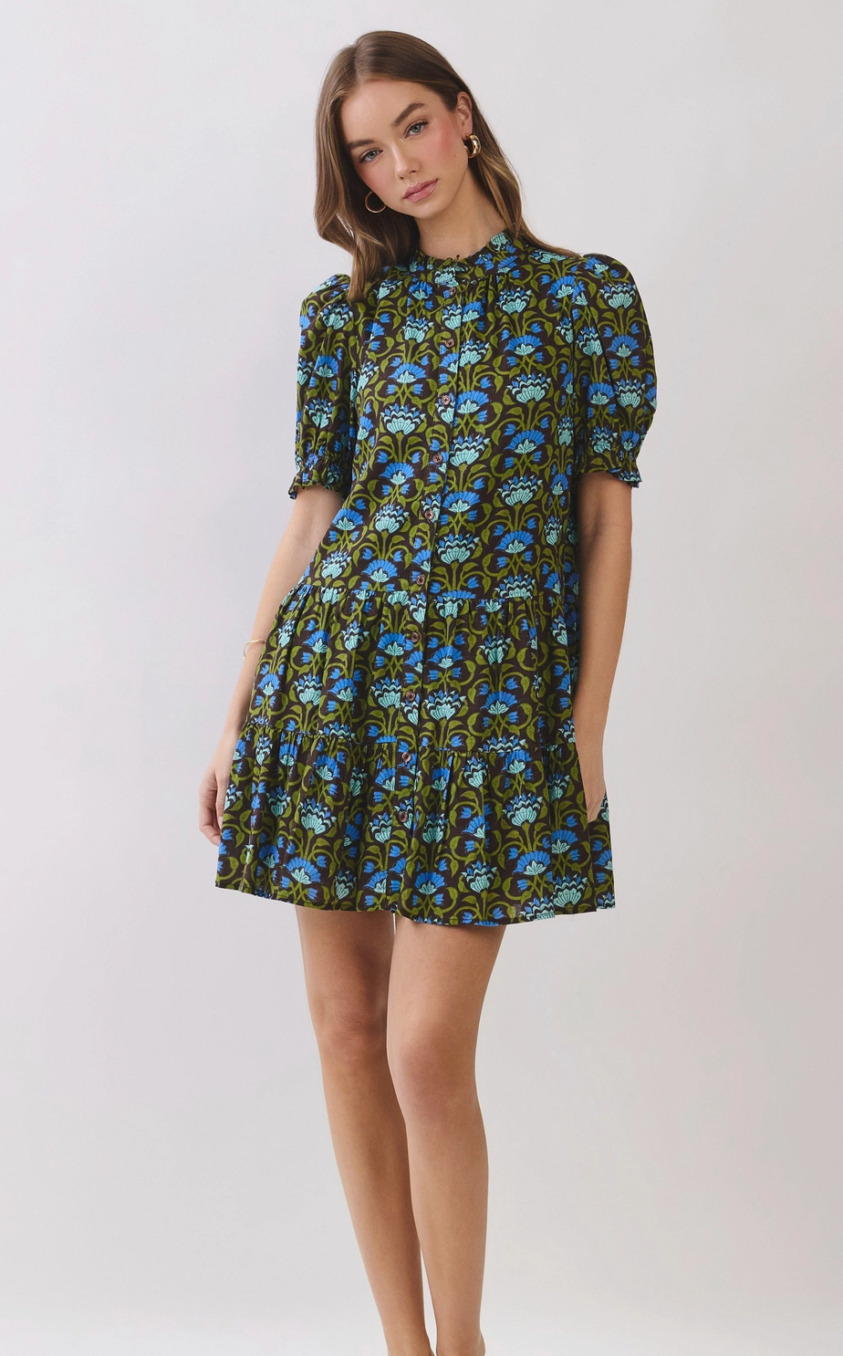 Puff Sleeve Floral Mini Dress