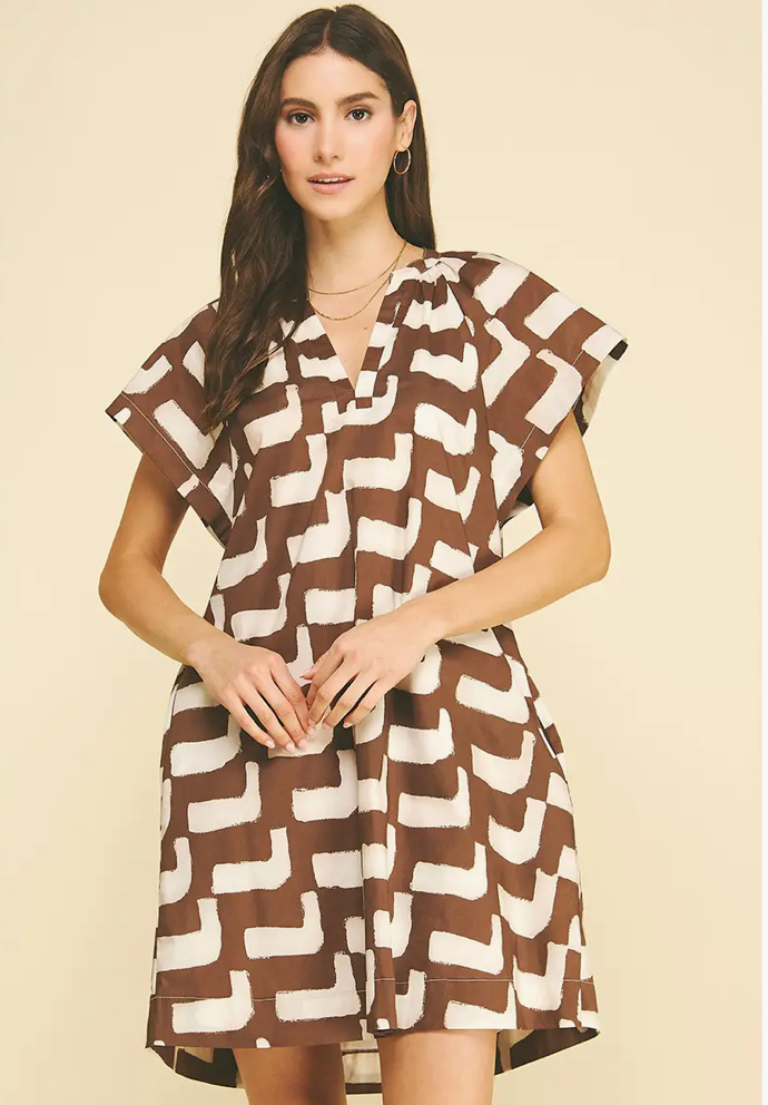 Geometric Print Tunic Dress