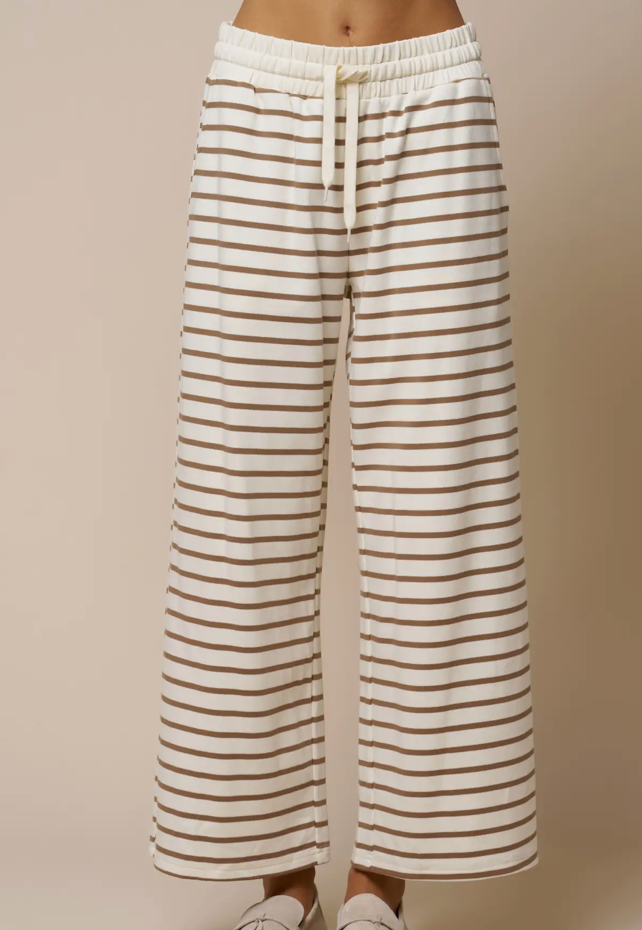 Stripe Wide Leg Knit Pants