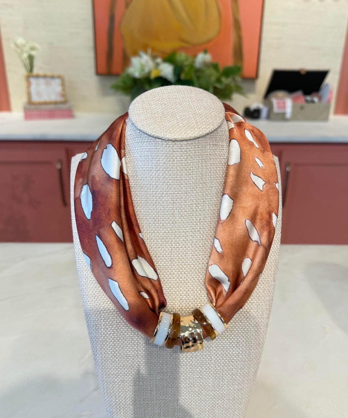 Neutral Scarf Necklaces