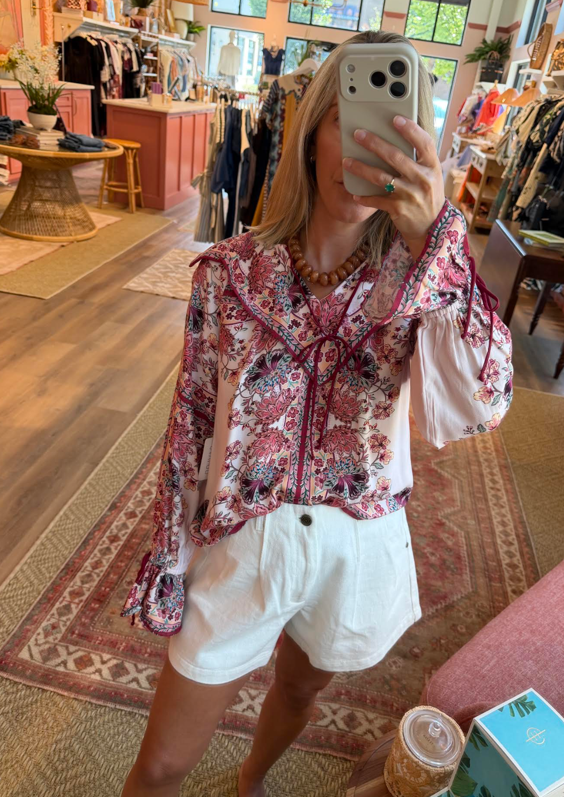 Freddie Peony Scarf Print Top