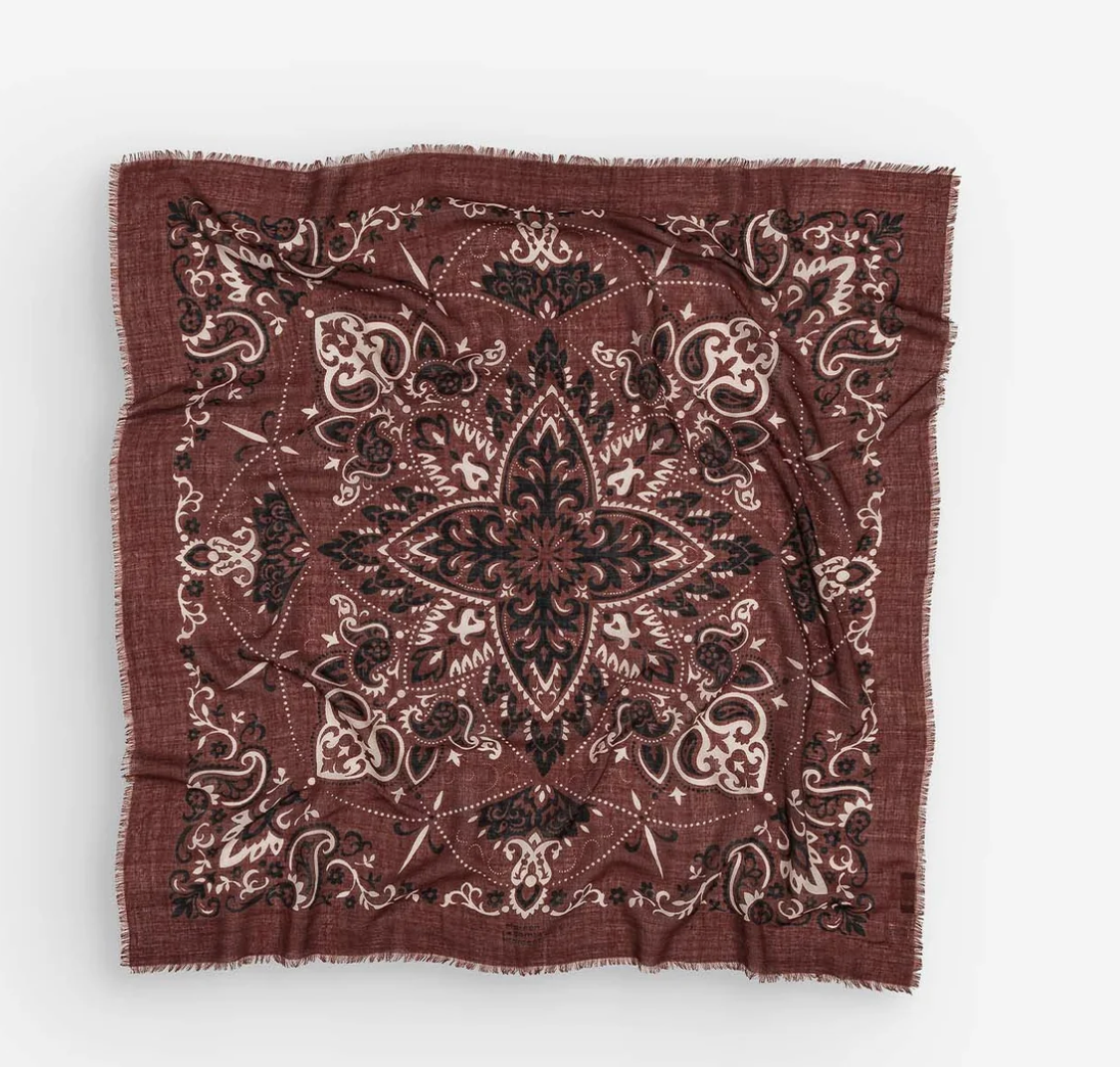 Shawl Bandana Scarf- Wool and Cashmere