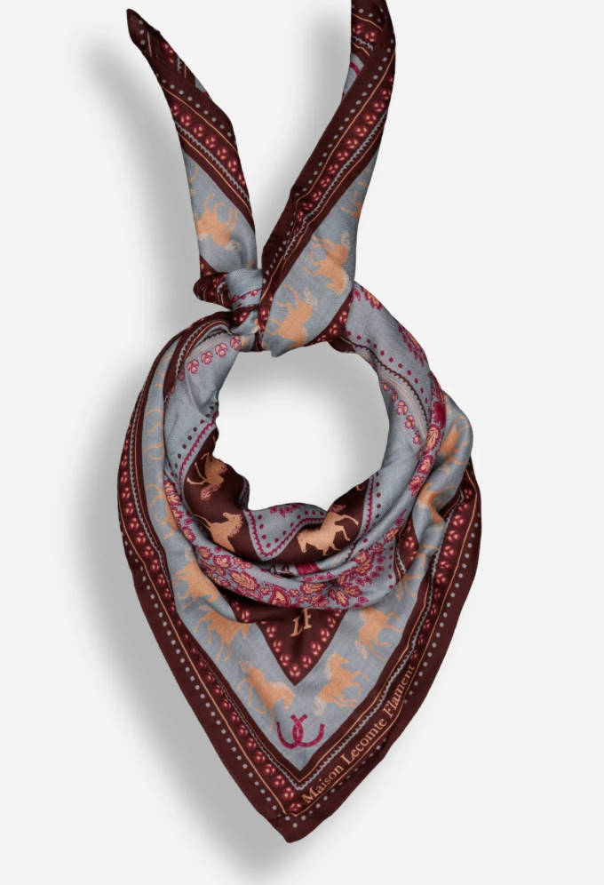 Equestrian Cabernet Silk Scarf