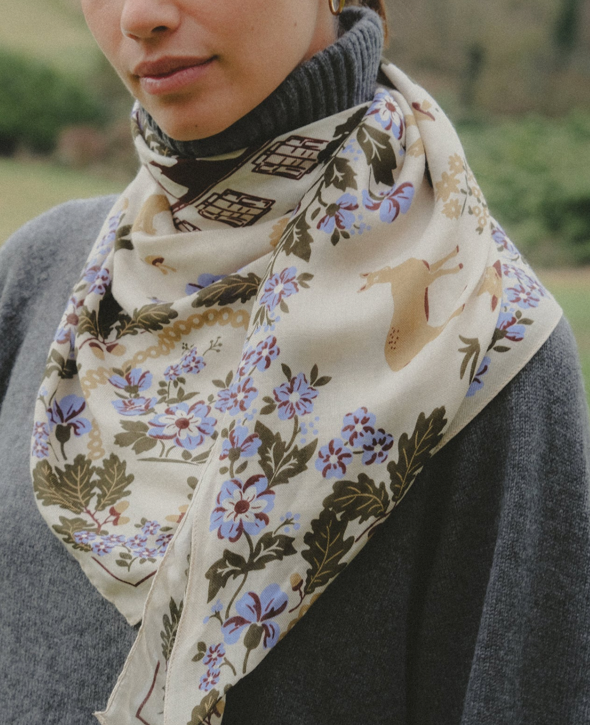SMALL SCARF RETOUR DE FORÊT PERVENCHE MS