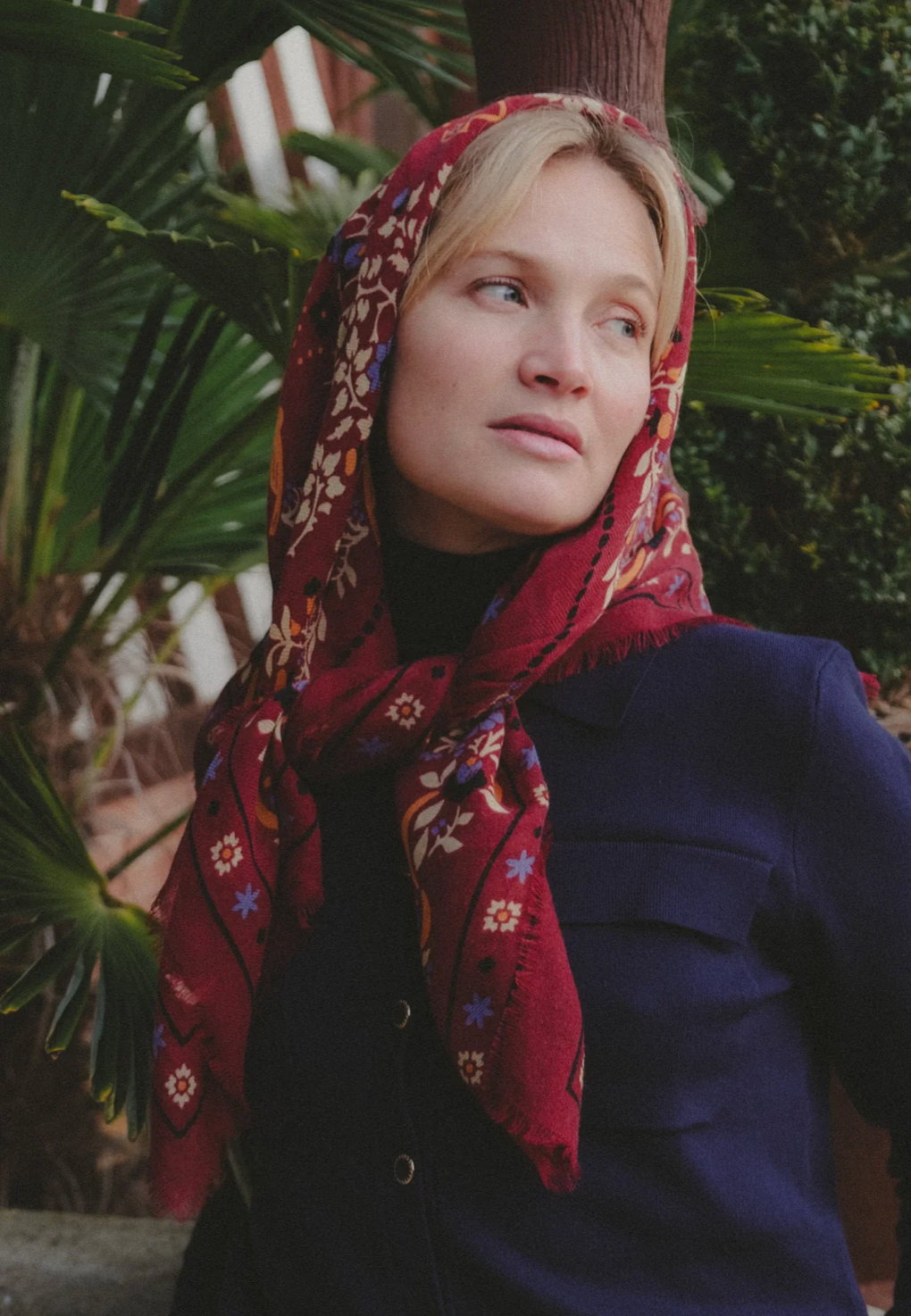 Secret Garden Burgundy Scarf