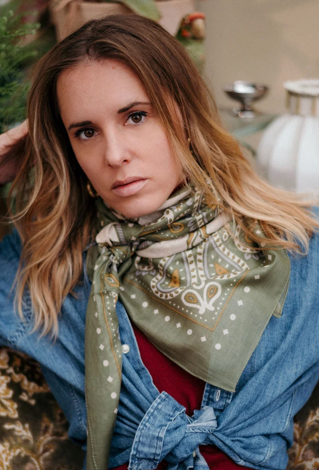 Scarf Rodeo Kaki Cotton