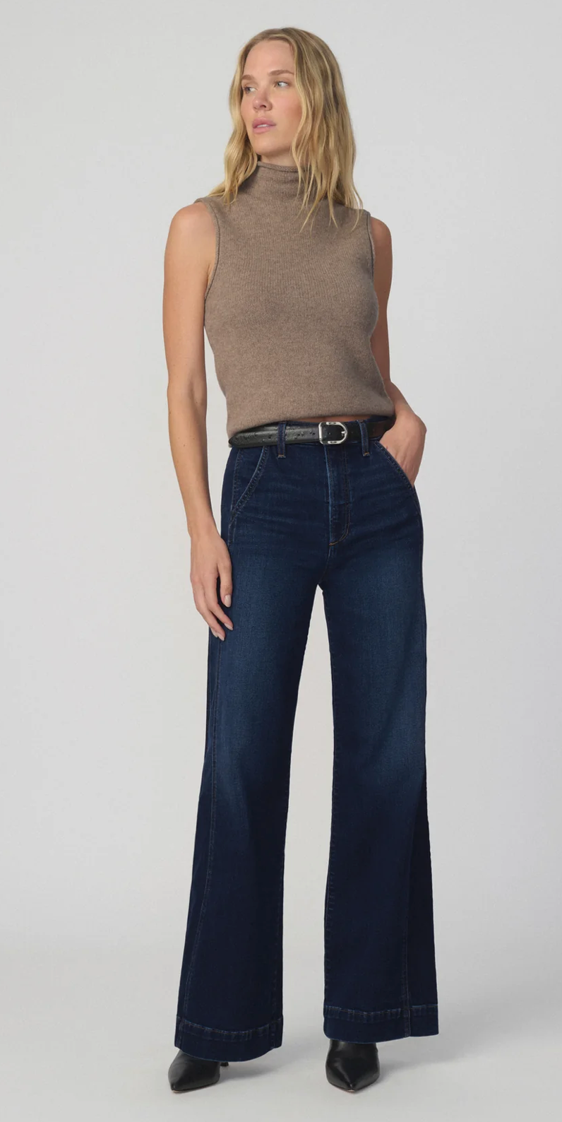 The Stevie Sleeveless Roll Neck Sweater
